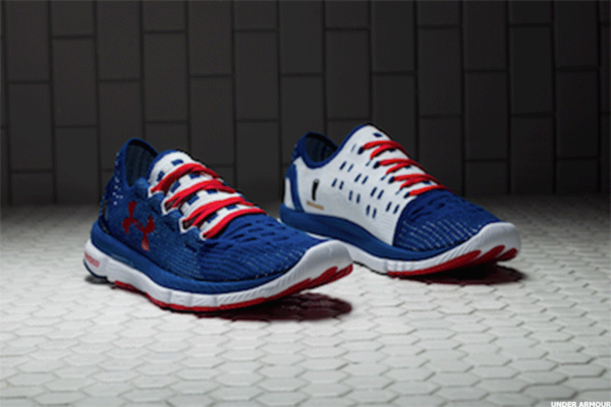 red white and blue under armour shoes