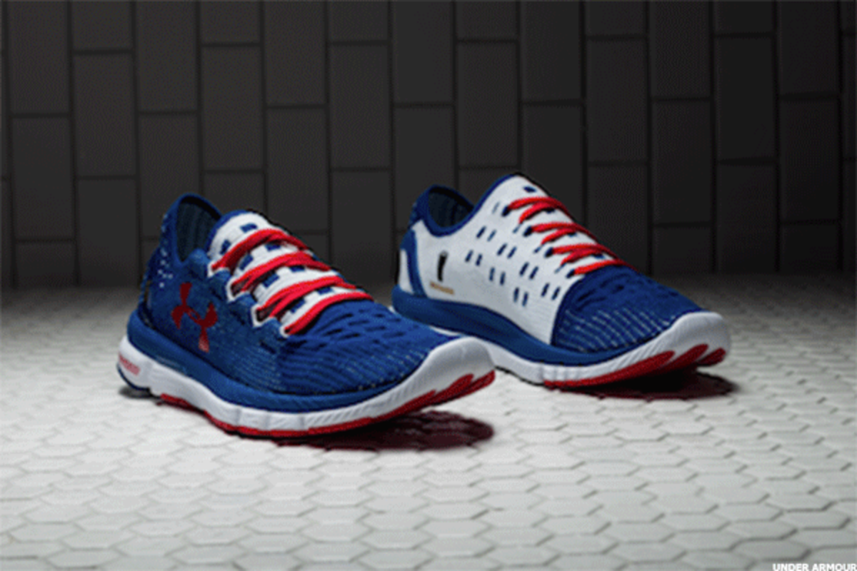 under armour red white and blue shoes