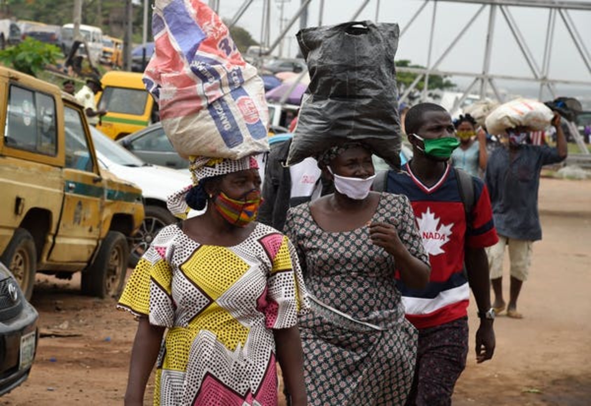 The scene in Ojodu-Berger, outside Lagos, May 2020. PIUS UTOMI EKPEI/AFP via Getty Images
