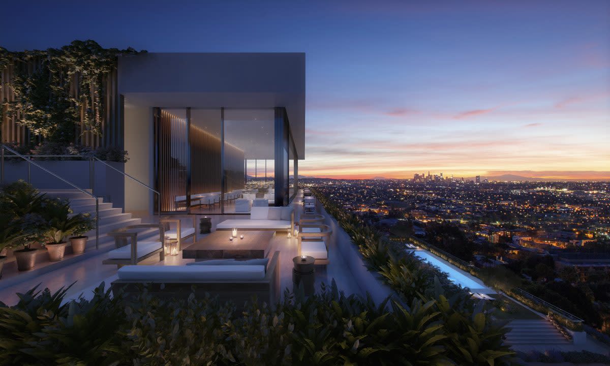 Rooftop views from the West Hollywood Edition Hotel, which HKS designed in association with Ian Schrager and John Pawson.