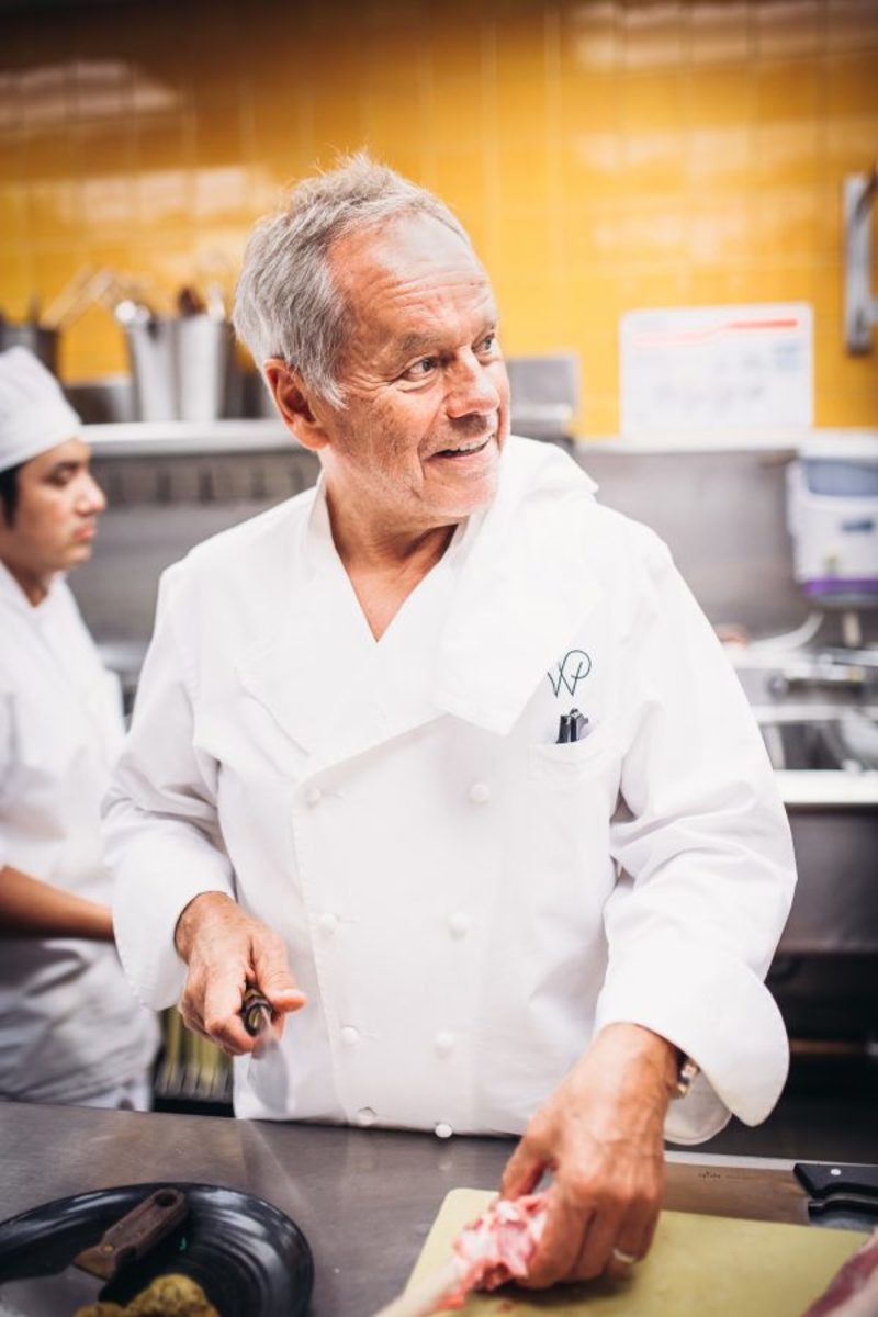Wolfgang Puck cooking at Spago in Beverly Hills.