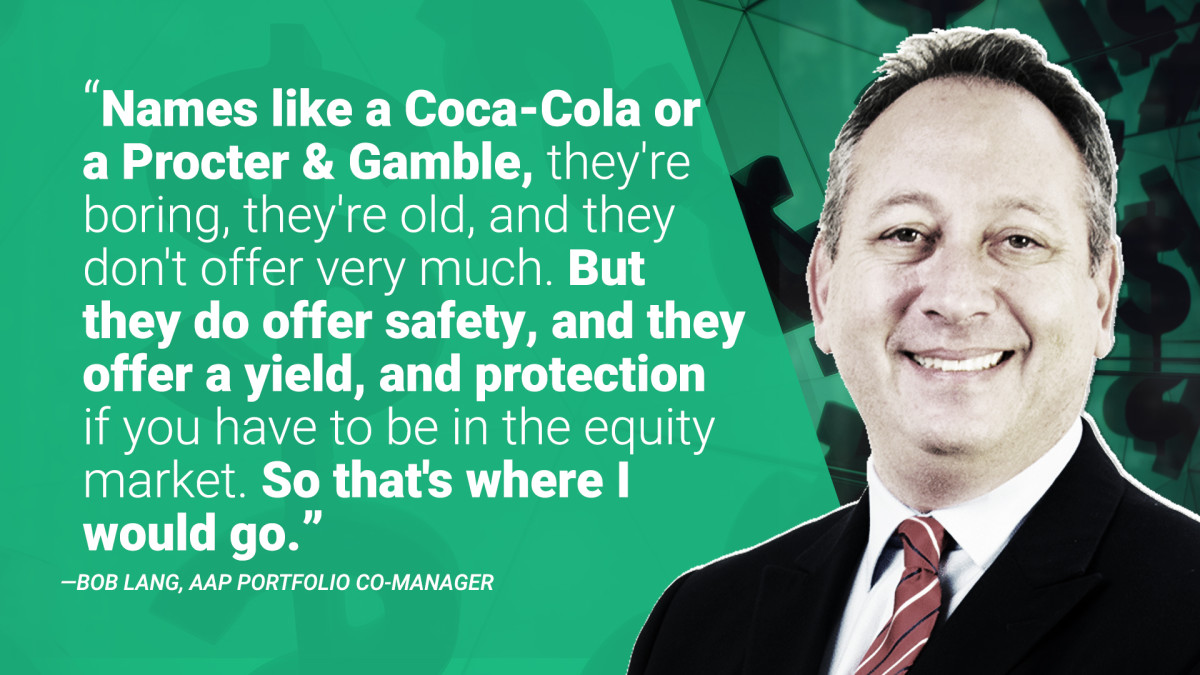 Quote by Bob Lang, AAP Portfolio Co-Manager, on stocks that offer safety in an inflationary era