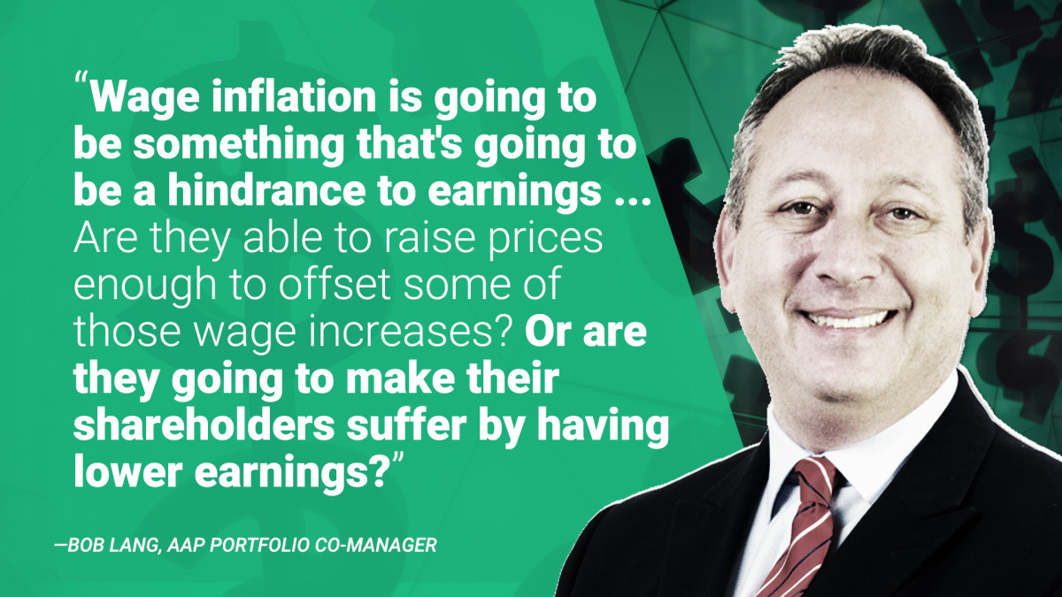 Quote by Bob Lang, AAP Portfolio Co-Manager, on wage inflation