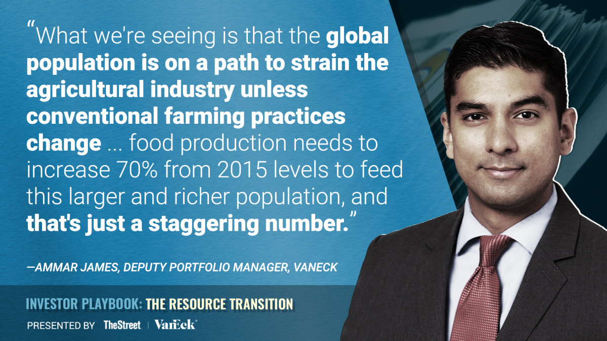 Quote by Ammar James, Deputy Portfolio Manager, and Analyst focused on agriculture, paper, and forest, VanEck, on three major trends driving the agriculture industry.