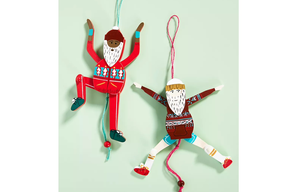 Sporty Santa Marionette Ornament