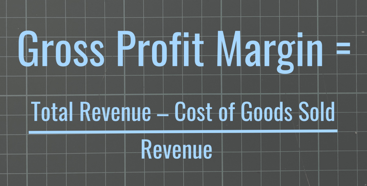 Gross Profit Margin = (Total Revenue – Cost of Goods Sold) / Revenue