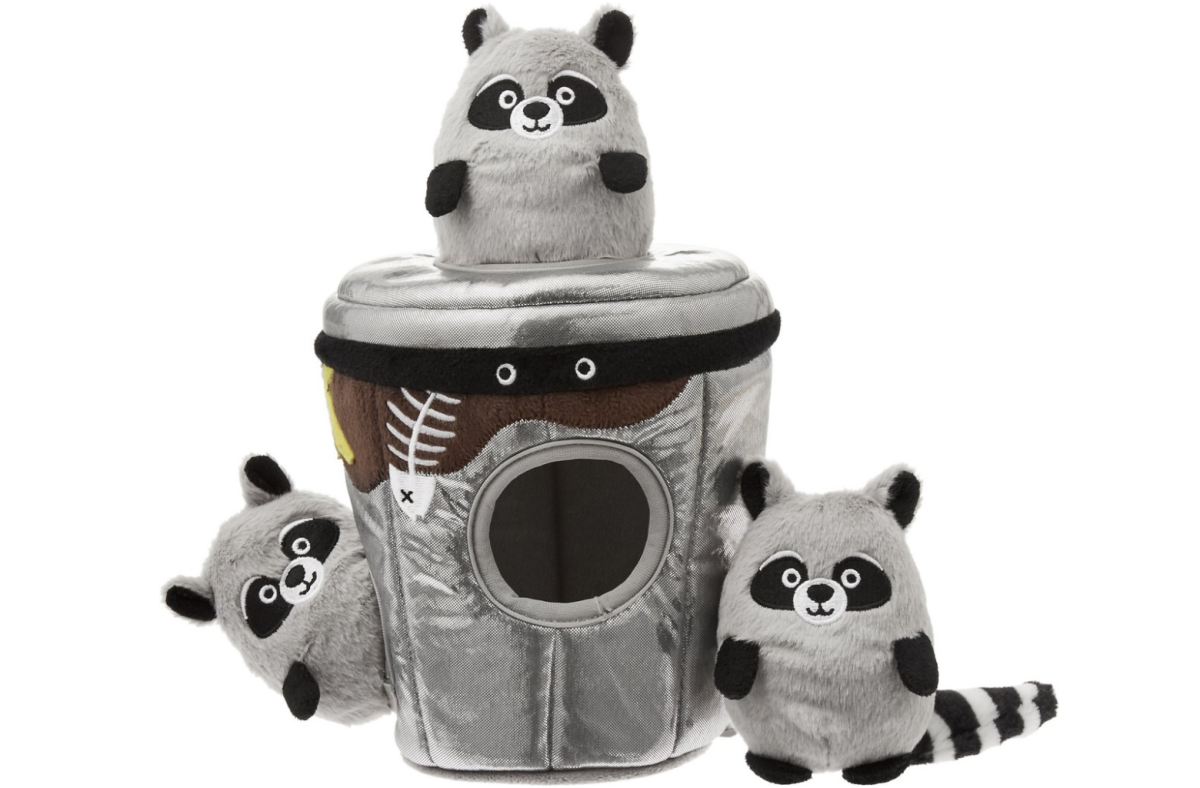 Trash can puzzle dog toy
