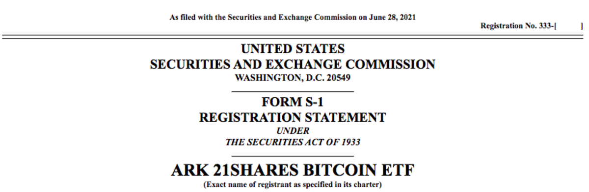 Ark Bitcoin ETF-Einreichung