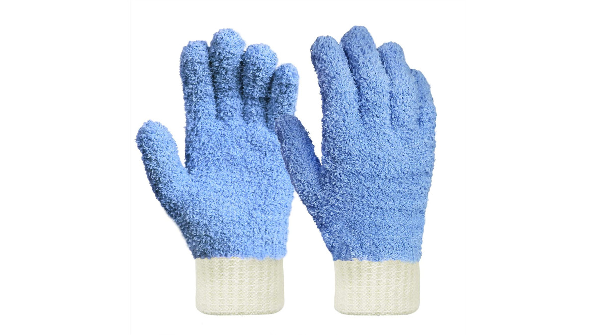 Quickie Microfiber Dusting Mitt 1-Pack Blue Two-Sided Mitt for Dusting and  Po