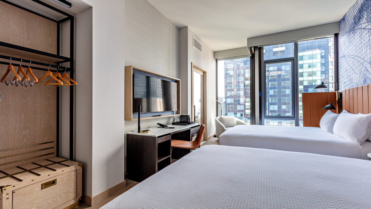 A Hilton hotel room in Times Square. DBK Lead