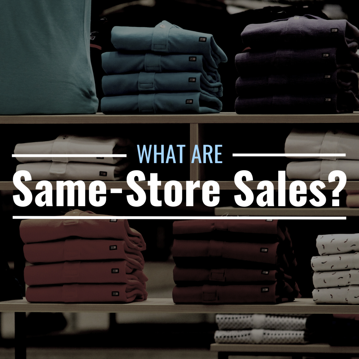 Photo of clothes on a rack with text overlay that reads "What Are Same-Store Sales?"