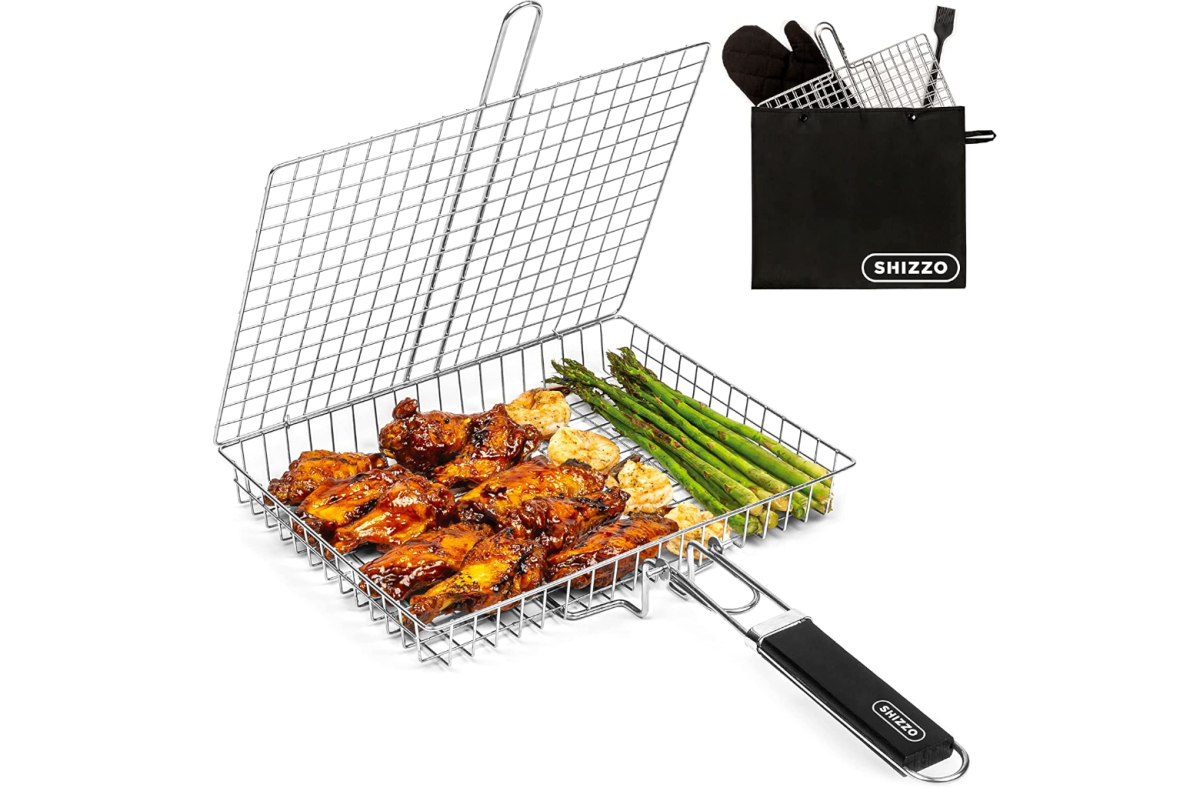 stainless steel grill and smoke basket
