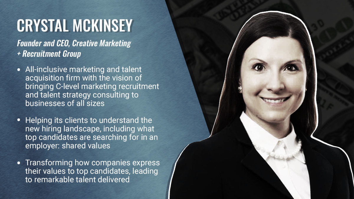 Bio: Crystal McKinsey, Founder, and CEO, Creative Marketing + Recruitment Group (CMRG)