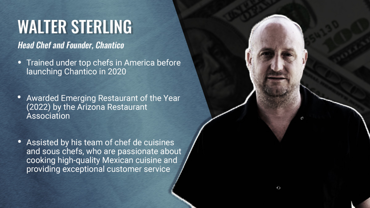 Bio: Walter Sterling, Head Chef, and Founder, Chantico