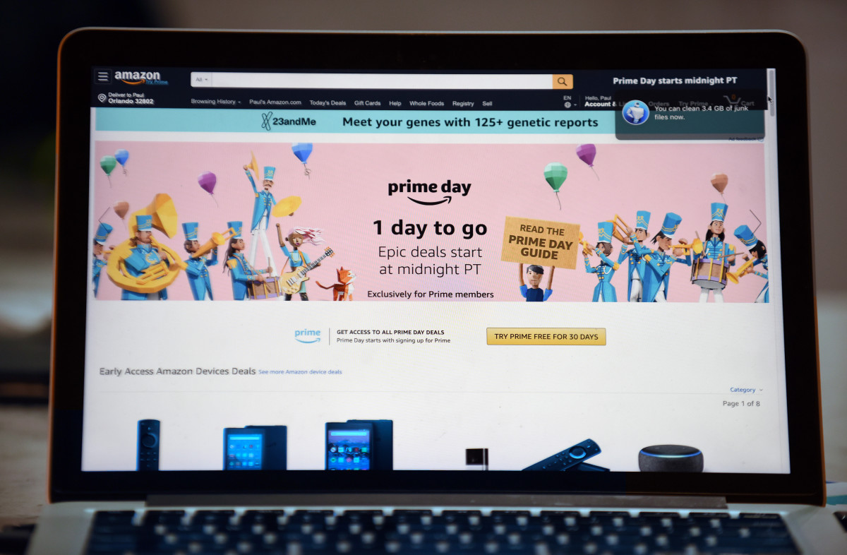 A computer screen showing the Amazon Prime event storefront.