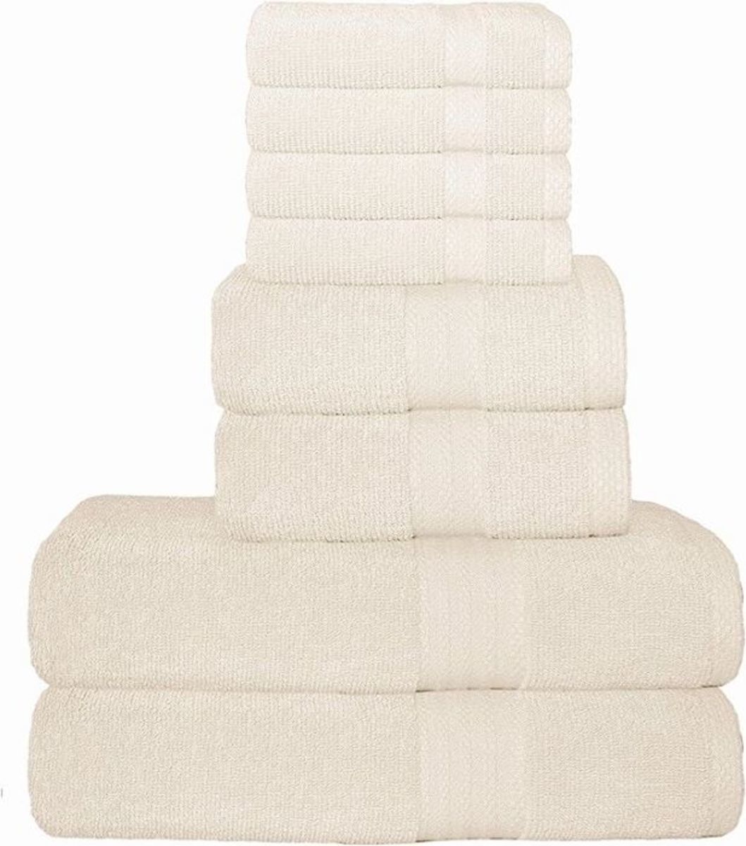 Heirloom Manor Sarajane 800 GSM Solid 8 Piece Bath Towel Set in Rainy Day