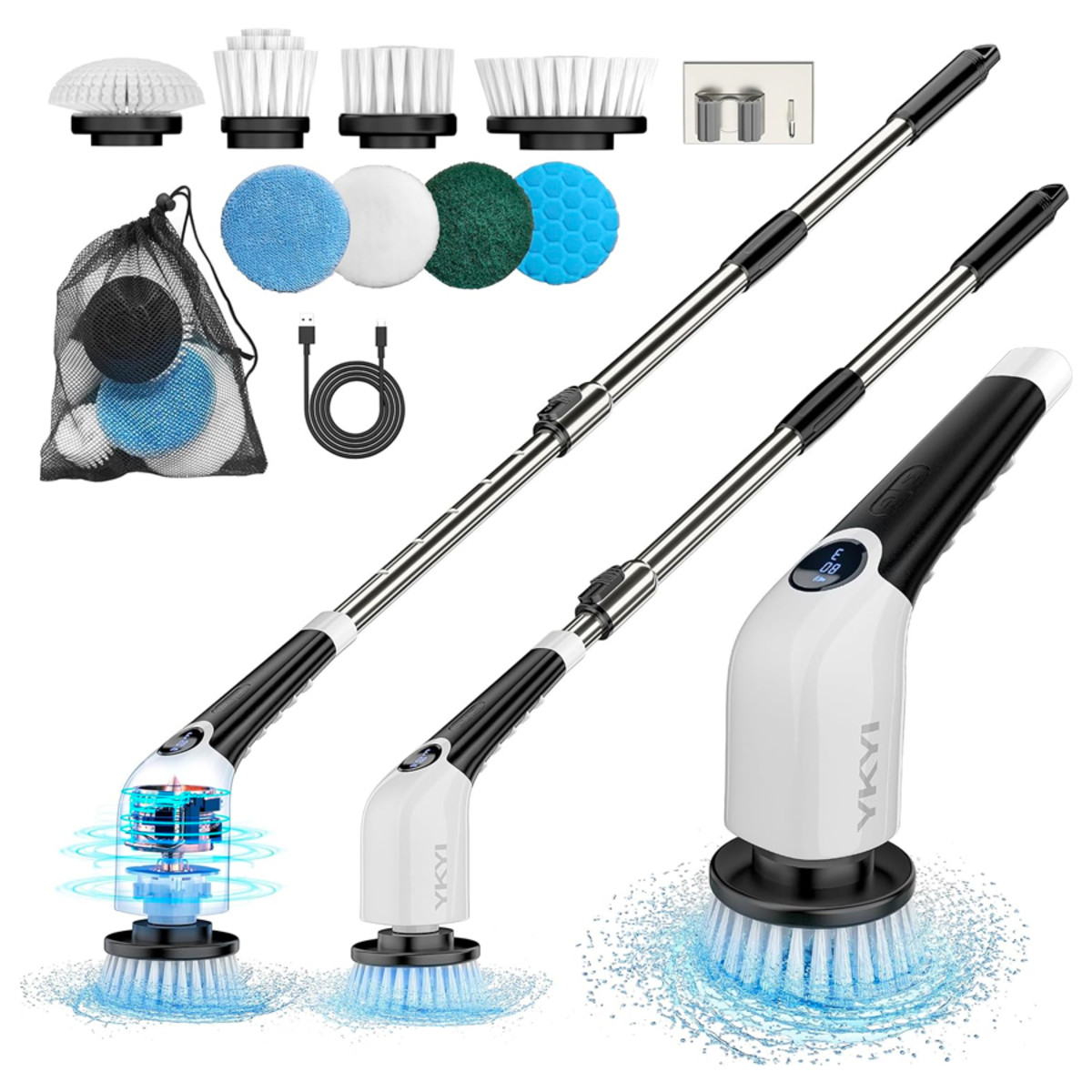 Electric Cleaning Brush Hand-Held Multi-Purpose Kitchen Household Cordless  Spins Scrubber Cleaning Brush 
