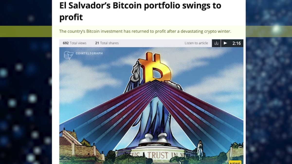 El Salvador Bitcoin Portfolio Swings To Profit