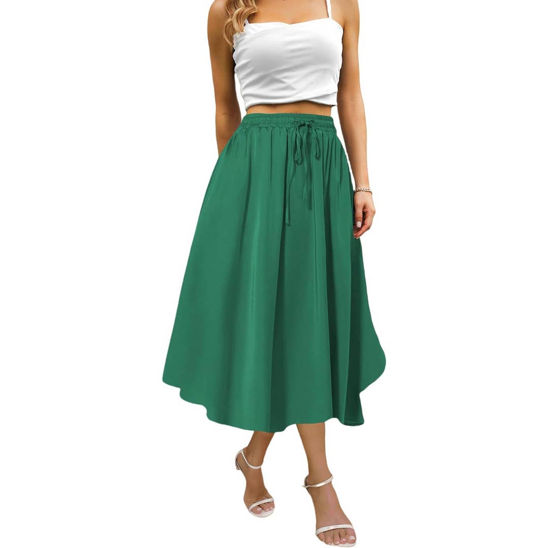 Abaadlw Women's Maxi Skirt – Fall Style Rayon Nylon Blend, Flowy Long Skirt For Casual & Dressy Outfits