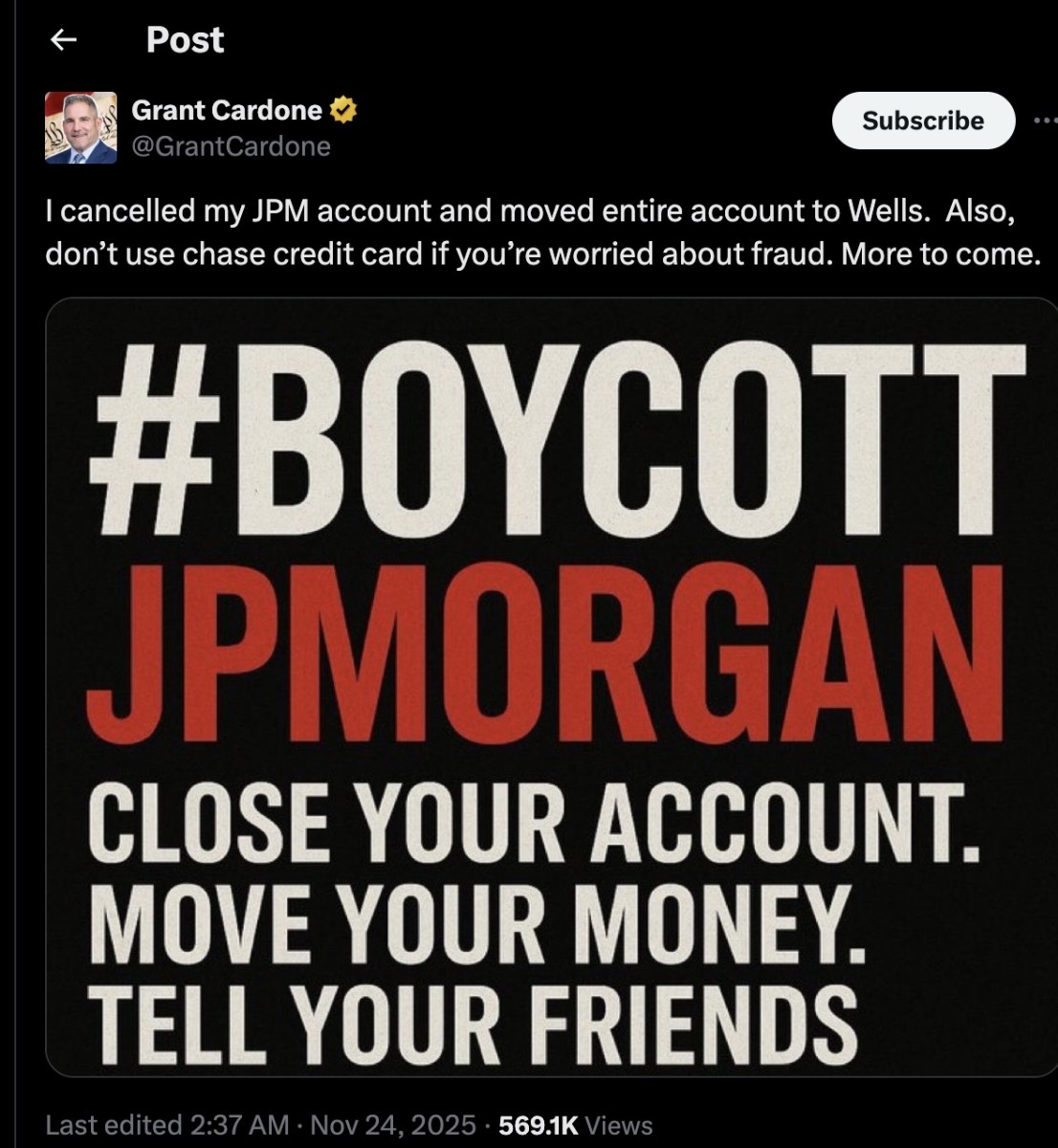 JPMorgan faces major boycott after fresh crypto debanking allegations -  TheStreet Crypto: Bitcoin and cryptocurrency news, advice, analysis and more