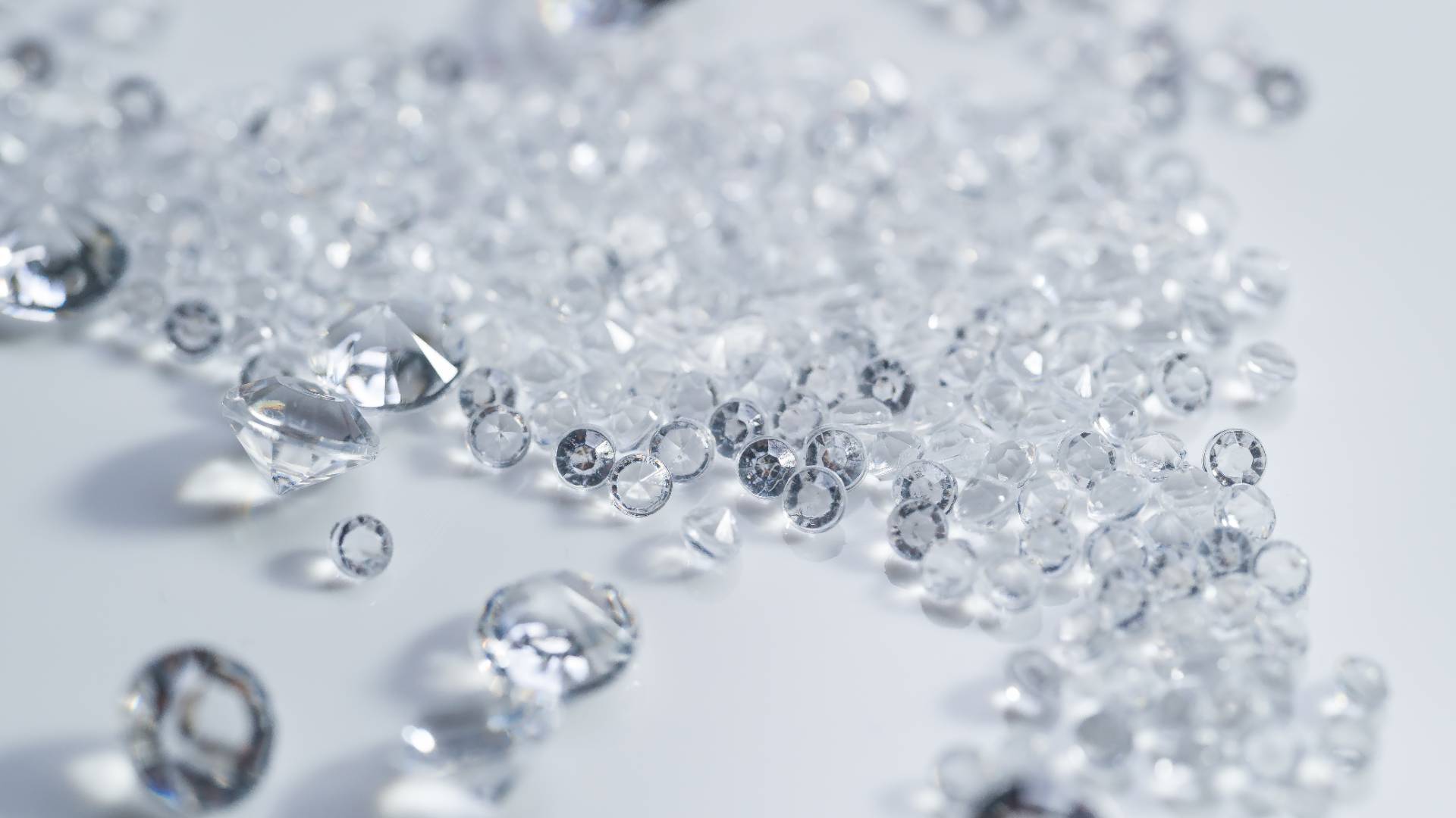 A collection of diamonds is laid on a sorting table in Brussels