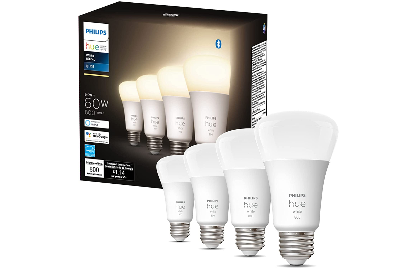 Hue Lights Philips Hue White & Color Ambiance A19 Smart Bulbs (3