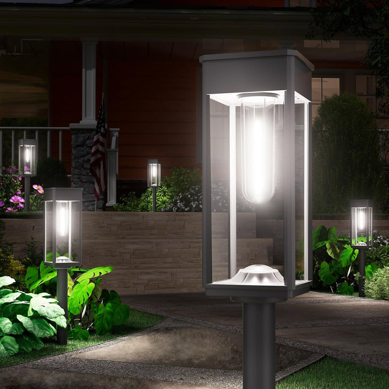 Save Big on Bulk Outdoor Solar Street Lights Waterproof Outdoor Solar Deck  Lights, Set Of 4 Ultra Bright LED Solar Street Lights, IP65 Waterproof, ..., image size:1500x1500